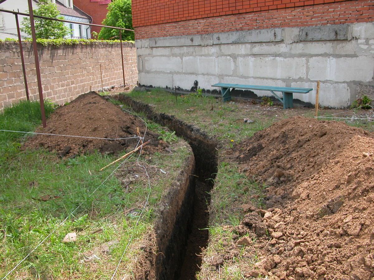 Траншея под водопровод